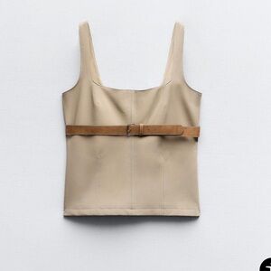 Zara topstitched top